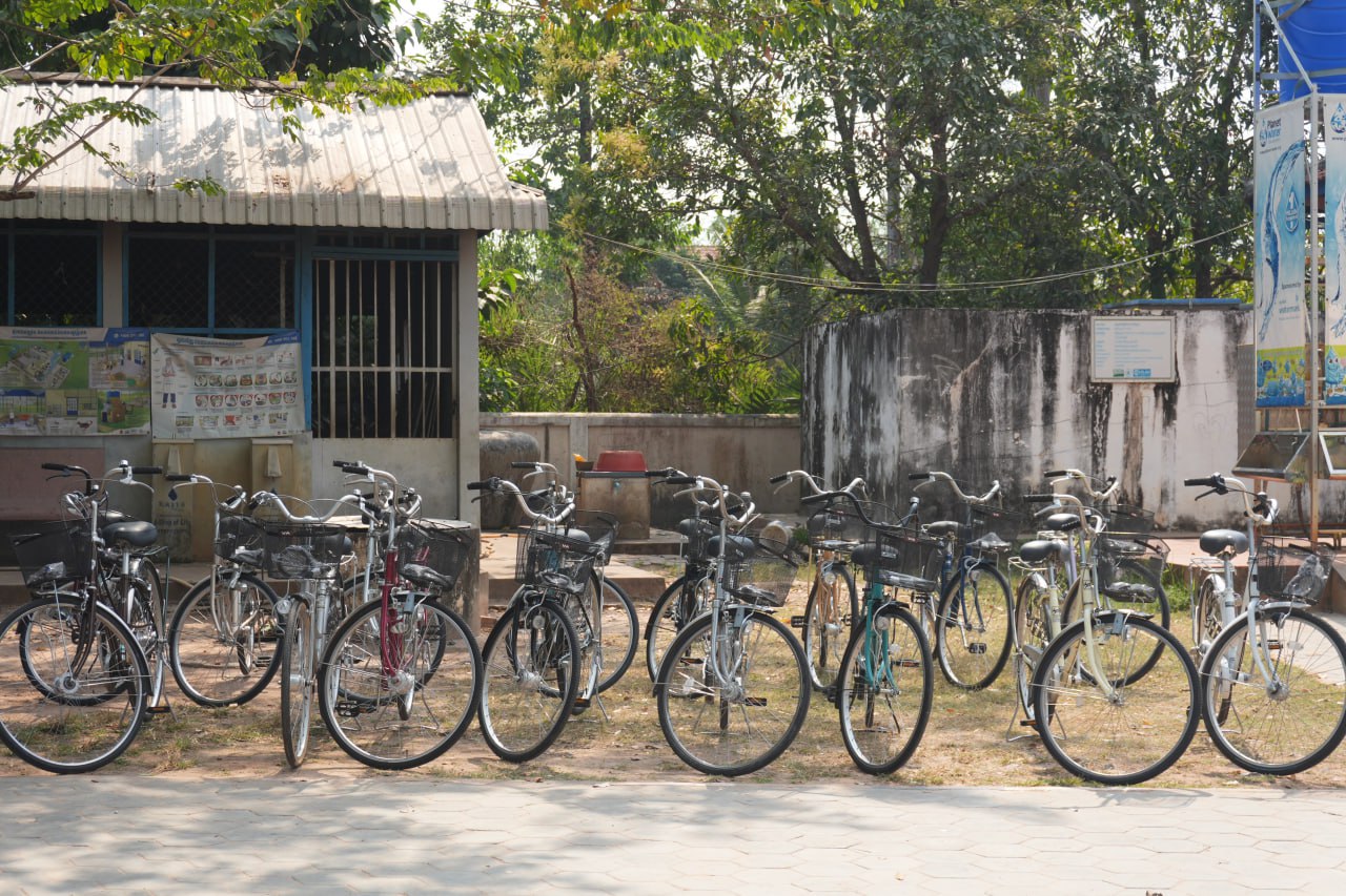 Bicycles ready for distribution at Sophy Primary School