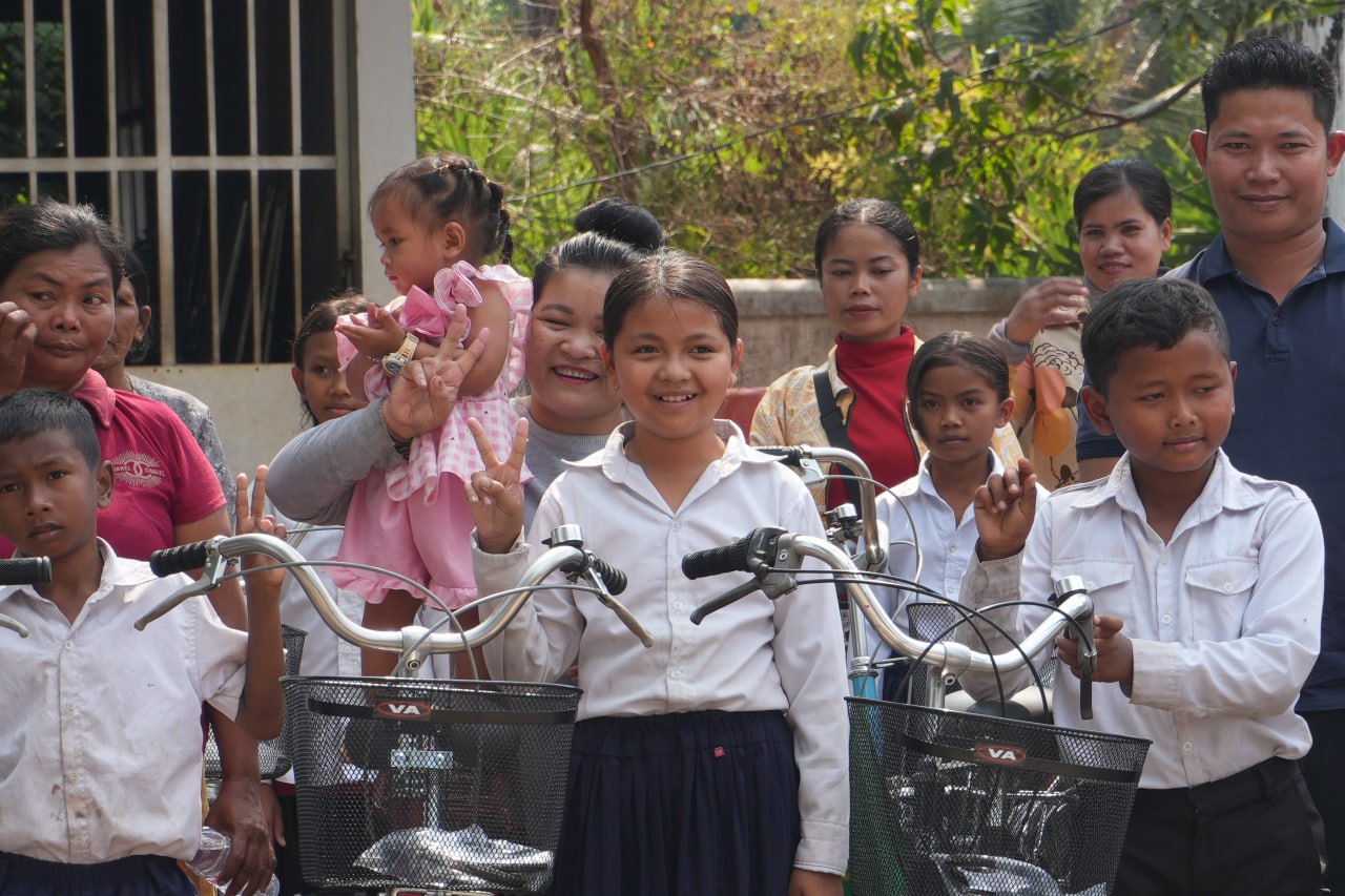 Bicycle handover event at Sophy Primary School