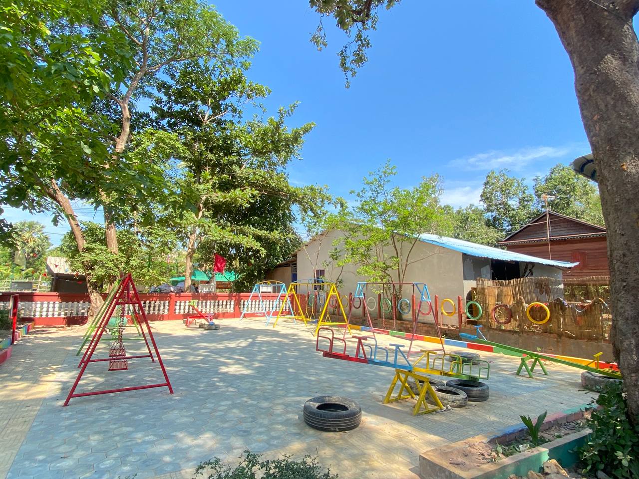 Students on the school playground