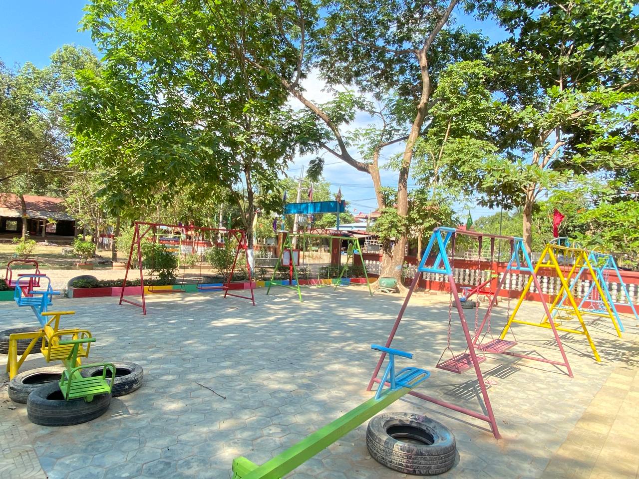 Children playing together after the renovation